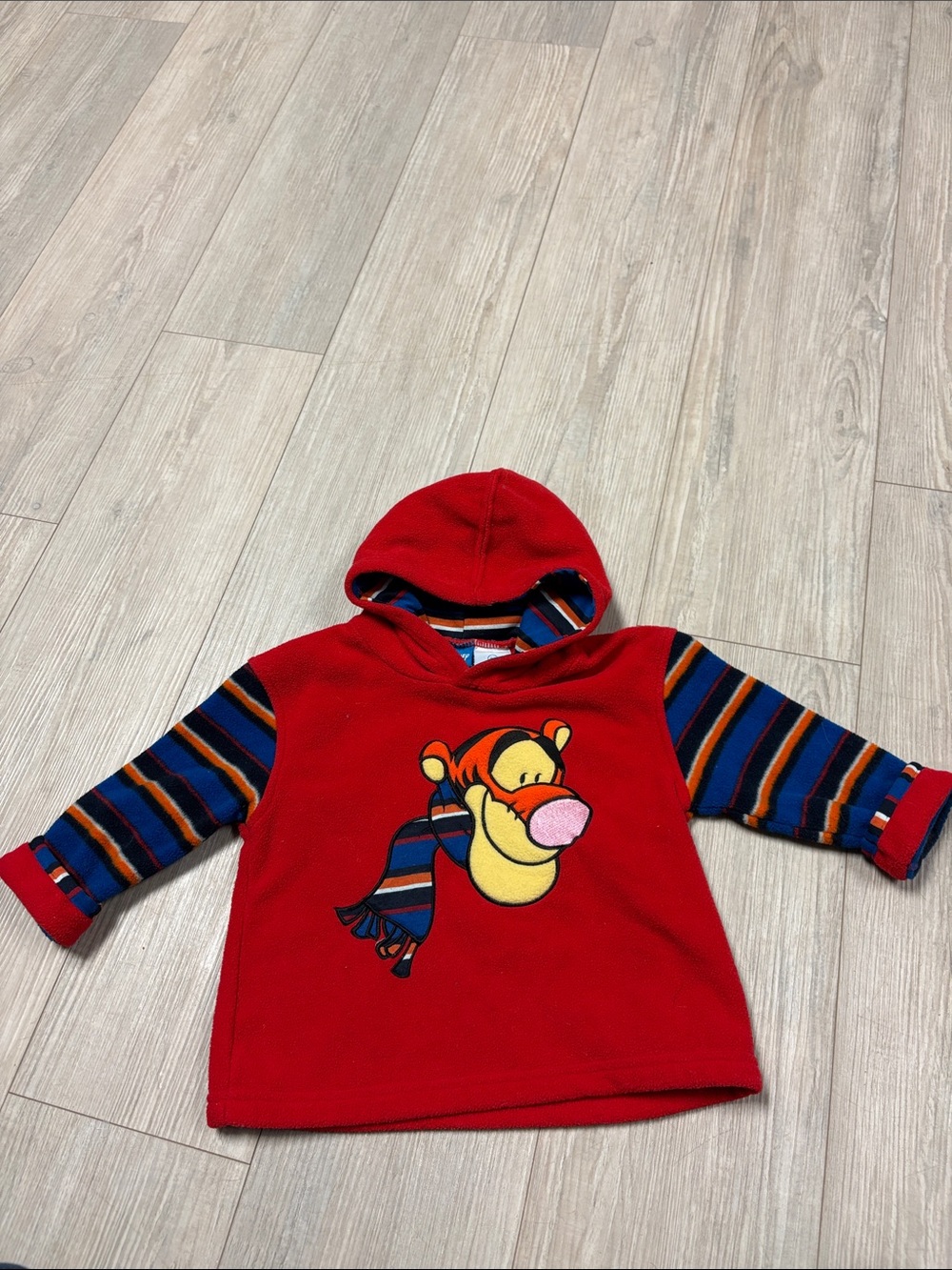 Red Hooded Tigger Fleece Pullover for Kids